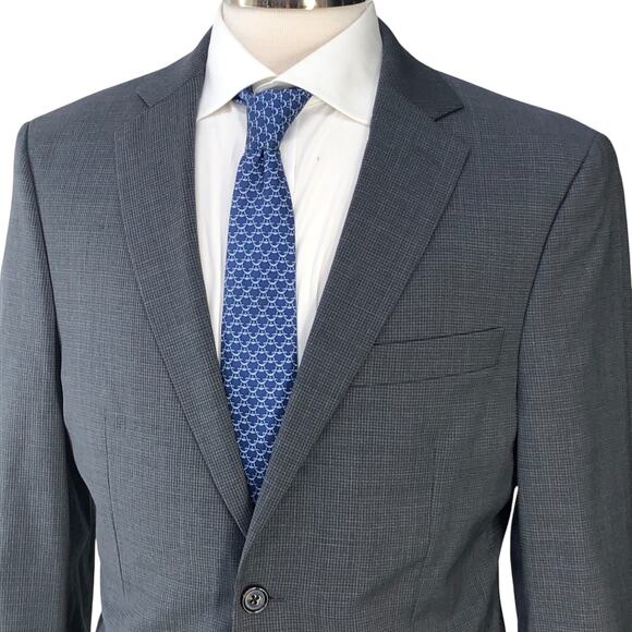Ralph Lauren Mens Size 38R Suit 2 Piece Drop 6 Micro Check Gray Stretch 2 Button - Picture 3 of 16